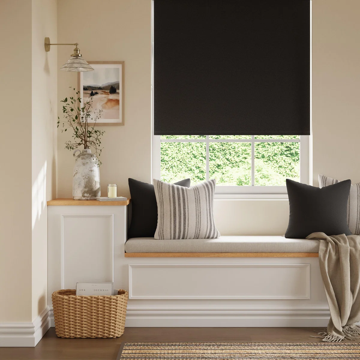 Luna Black Blackout Roller Blind Black – image 2