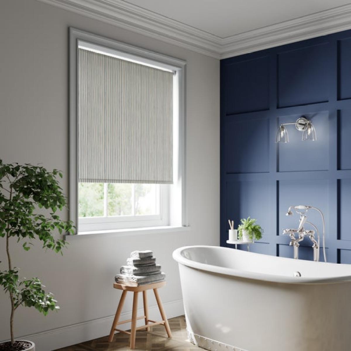 Whitsand Stripe Fire Retardant Blackout Made to Measure Roller Blind – image 3
