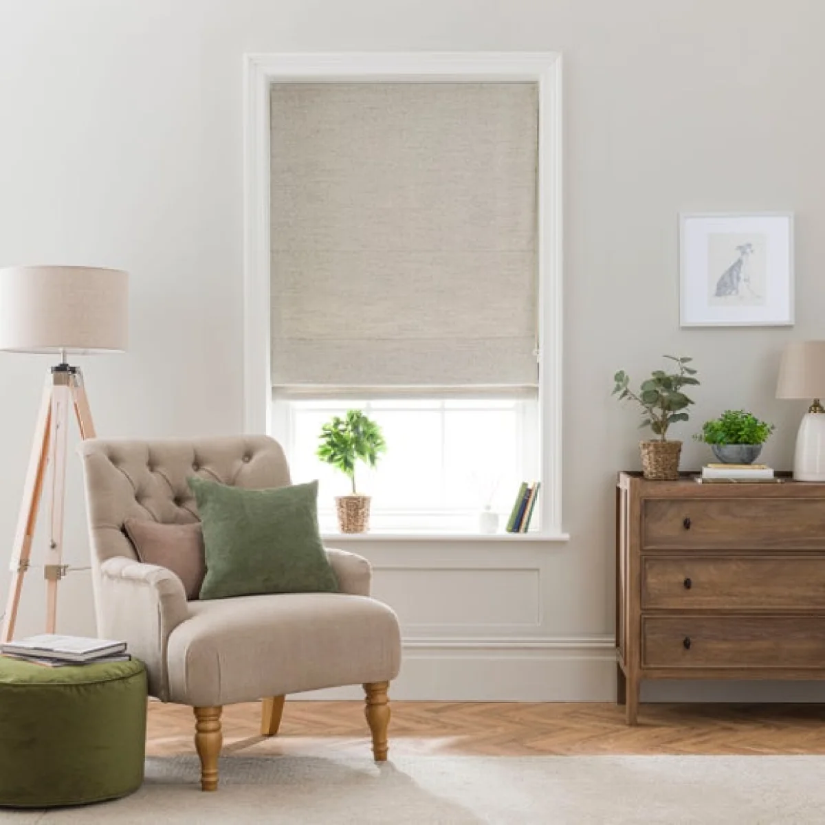 Swithland Herringbone Olive Roman Blind Olive – image 2