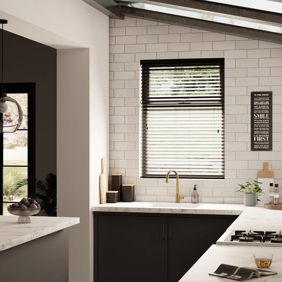 Black Light Control 63mm Slats Venetian Blind Black – image 2