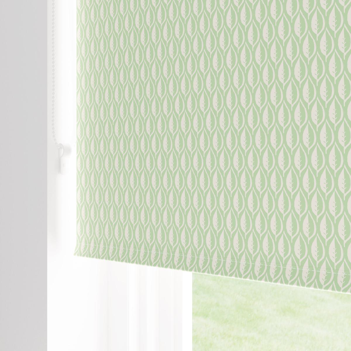Mini Leaf Blackout Roller Blind Green – image 4