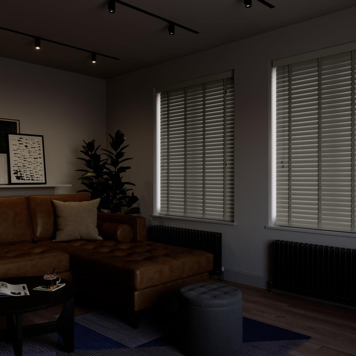 Made To Measure 50mm Slats Room Darkening White Taped Venetian Blind White – image 4