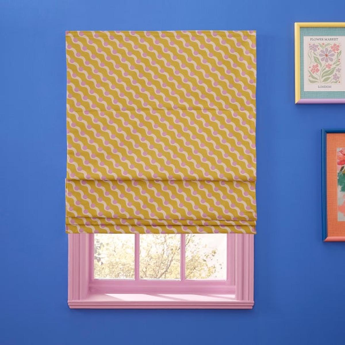 Sophie Robinson Wiggle Dot Diagonal Stripe Blackout Roman Blind – image 3