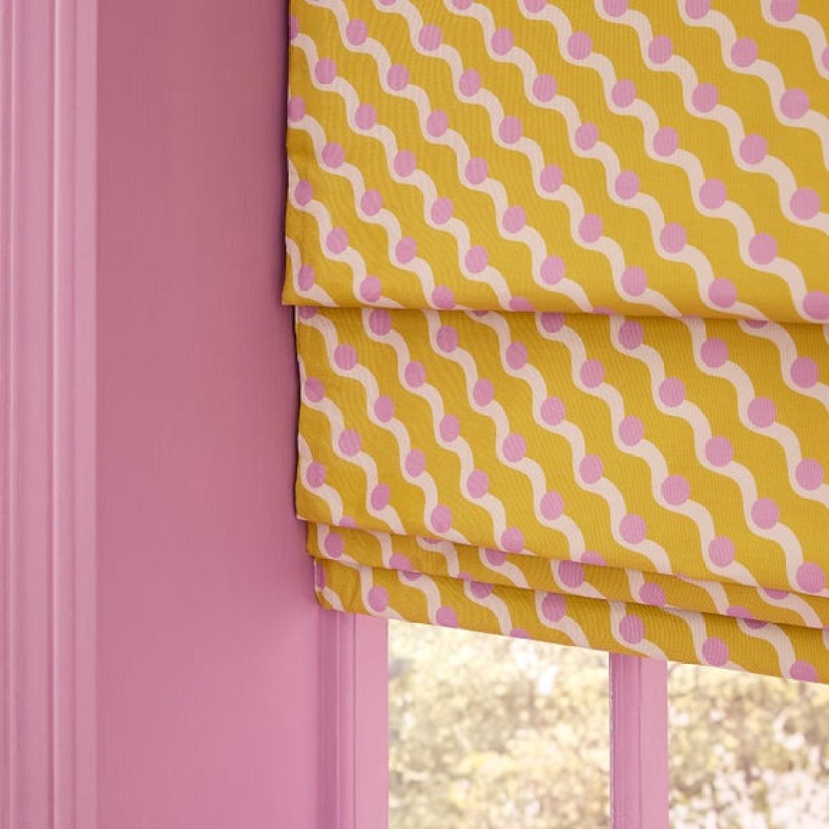 Sophie Robinson Wiggle Dot Diagonal Stripe Blackout Roman Blind – image 4