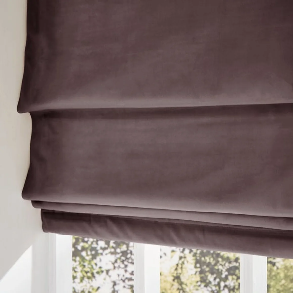 Recycled Velour Thistle Roman Blind Thistle – image 3