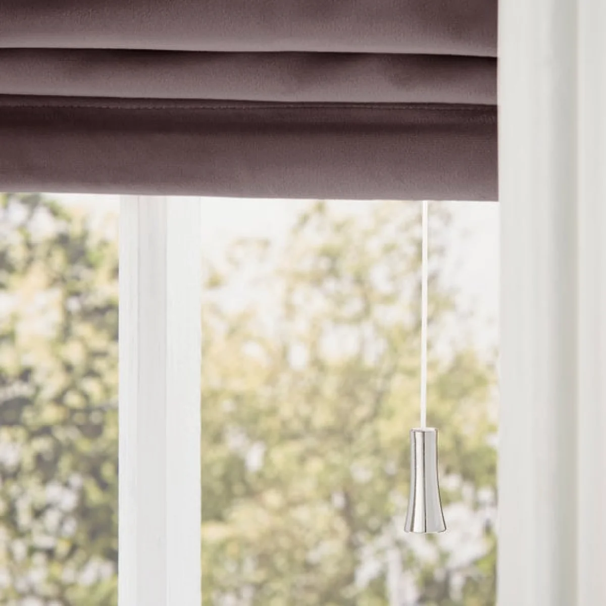 Recycled Velour Thistle Roman Blind Thistle – image 4