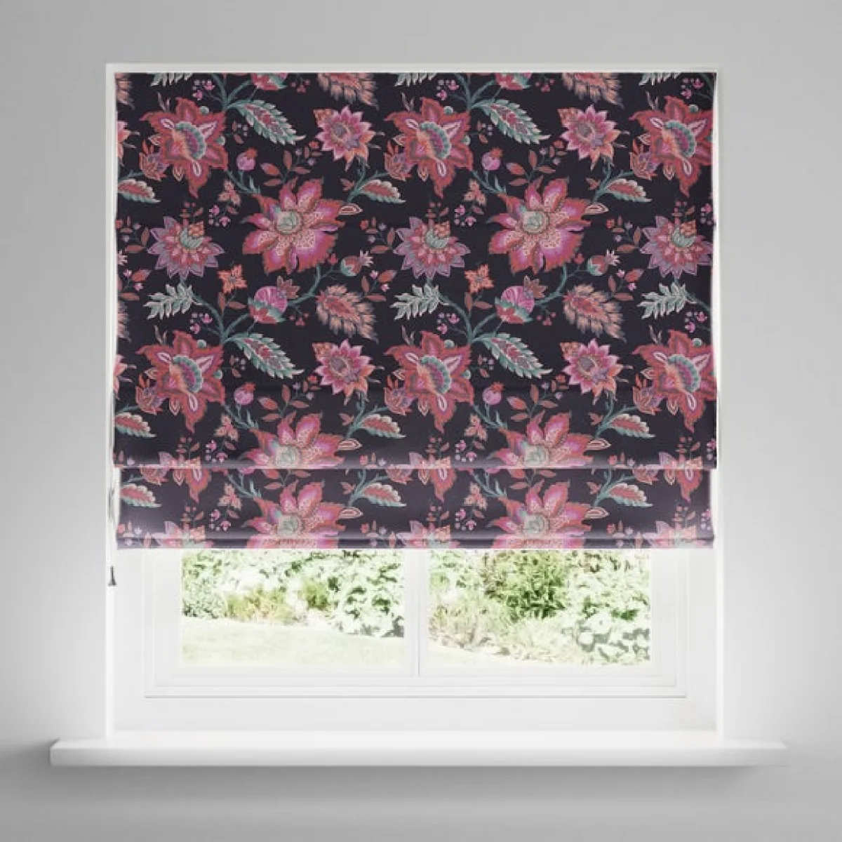 Jacobean Fuchsia Blackout Roman Blind Fuchsia – image 3