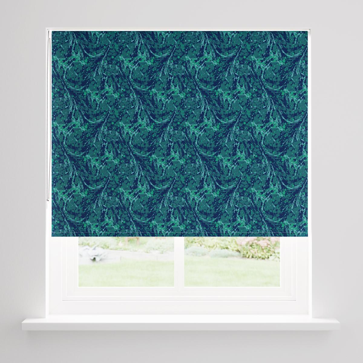 Marbling Blackout Roller Blind Blue – image 3