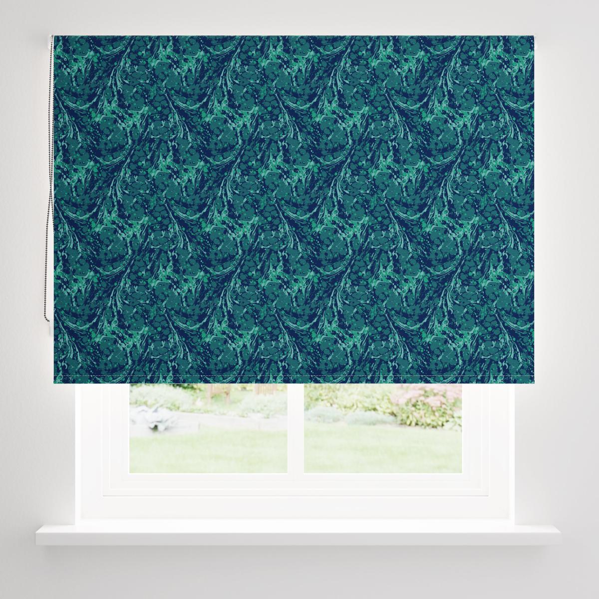 Marbling Blackout Roller Blind Blue – image 4