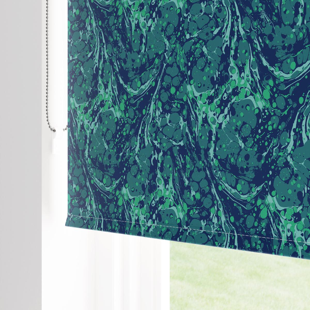 Marbling Blackout Roller Blind Blue – image 5