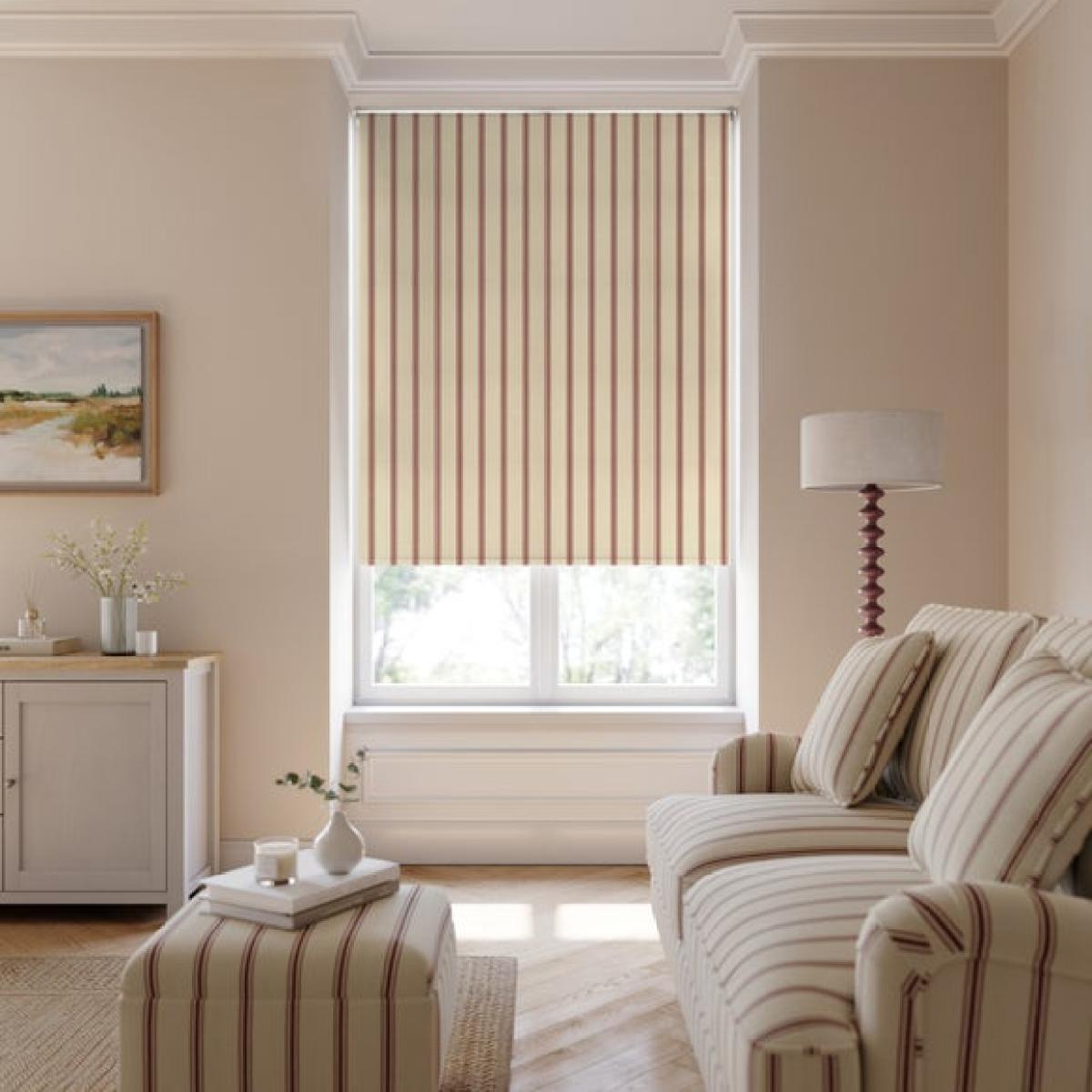 Folkstone Stripe Fire Retardant Blackout Made to Measure Roller Blind – image 1