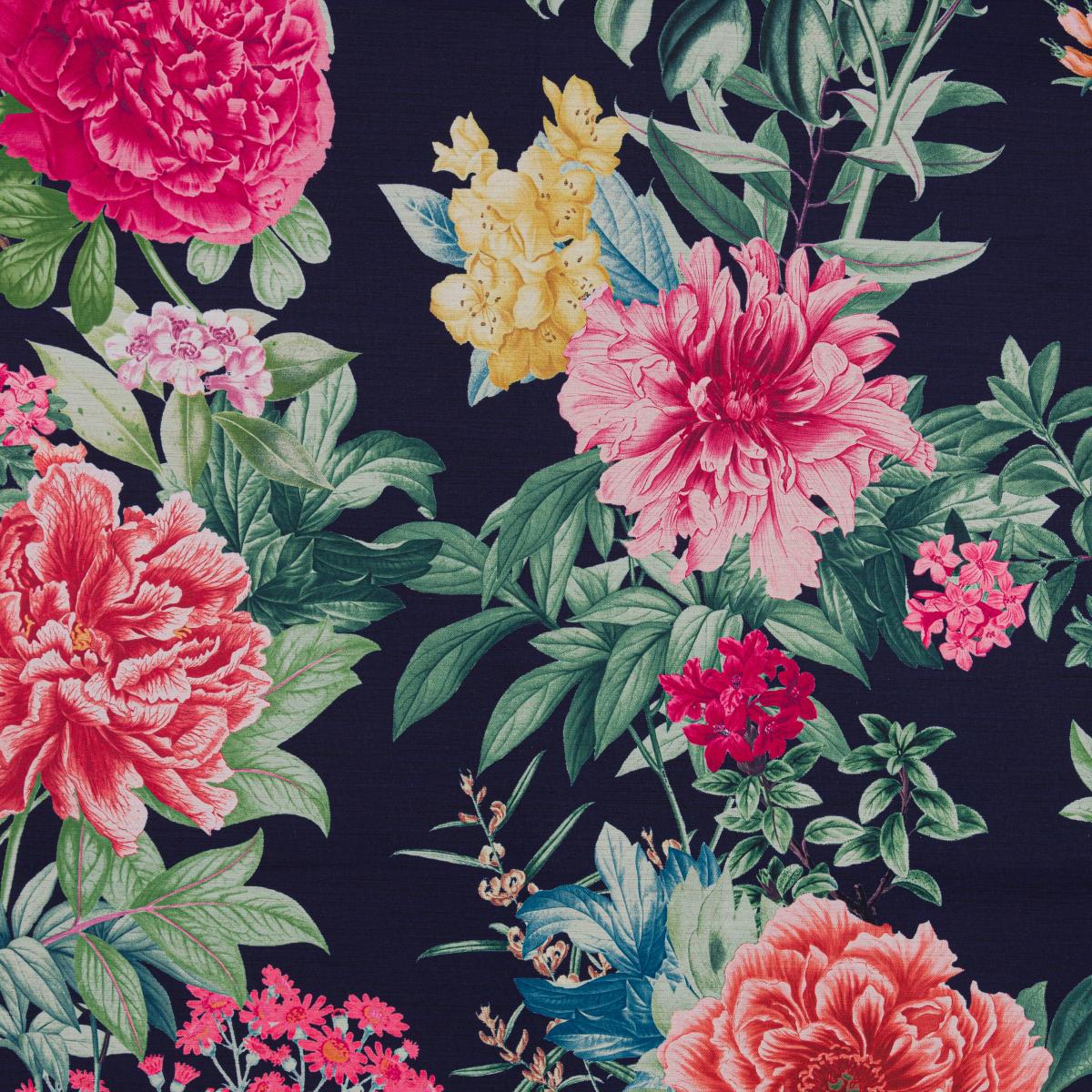 Peony Floral Blackout Roller Blind Navy – image 2