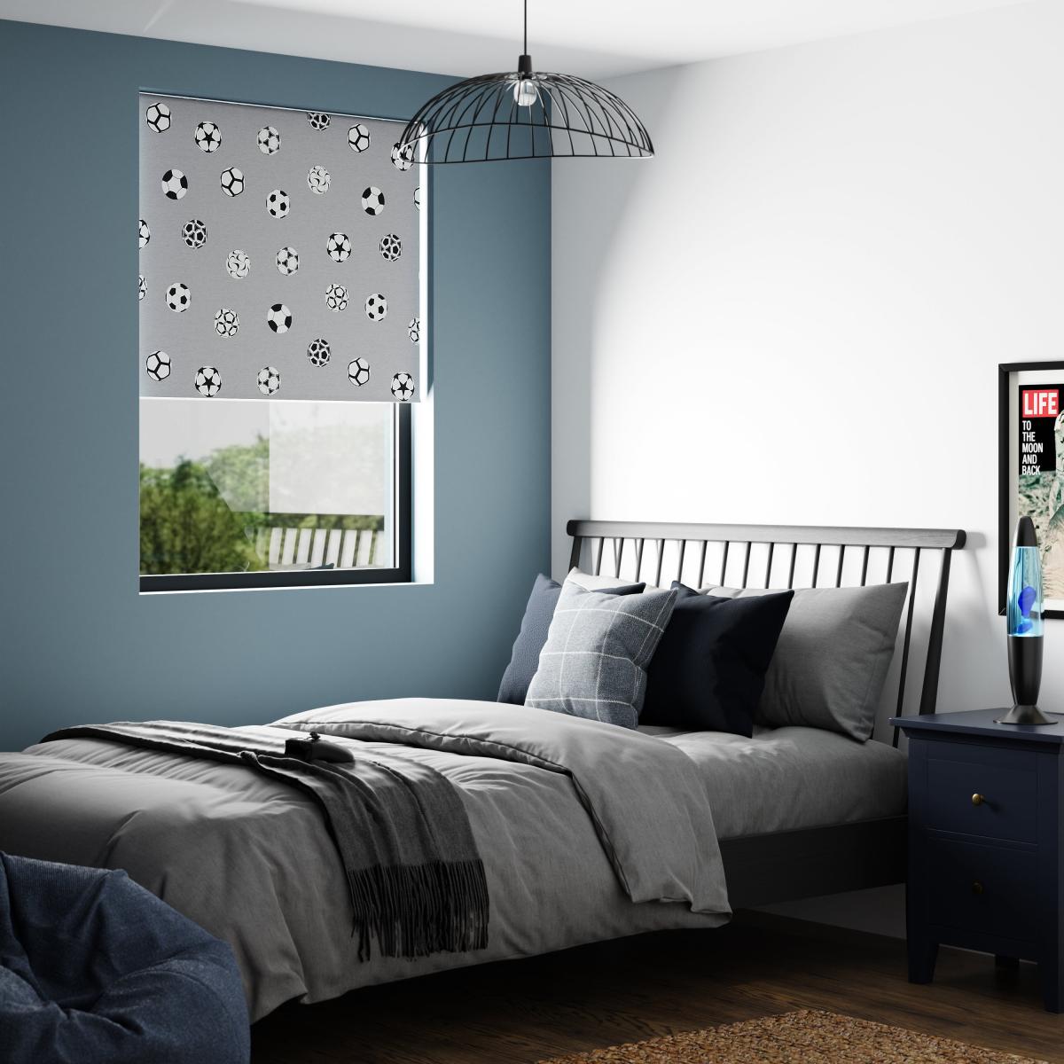 Football Twist Safe Blackout Roller Blind Grey – image 2
