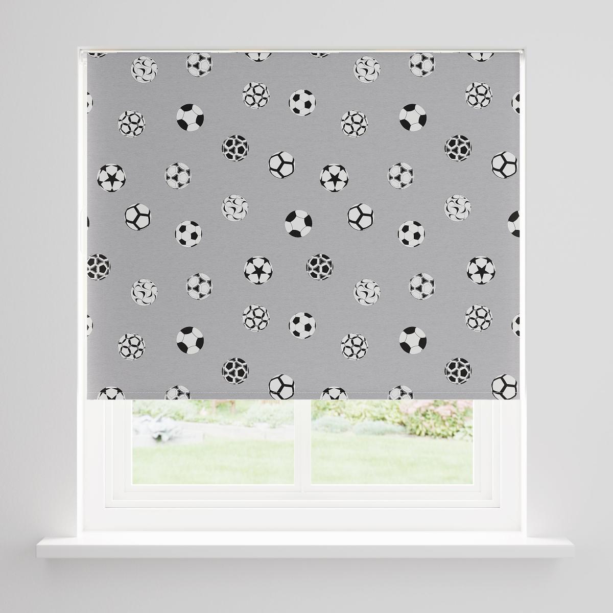 Football Twist Safe Blackout Roller Blind Grey – image 3