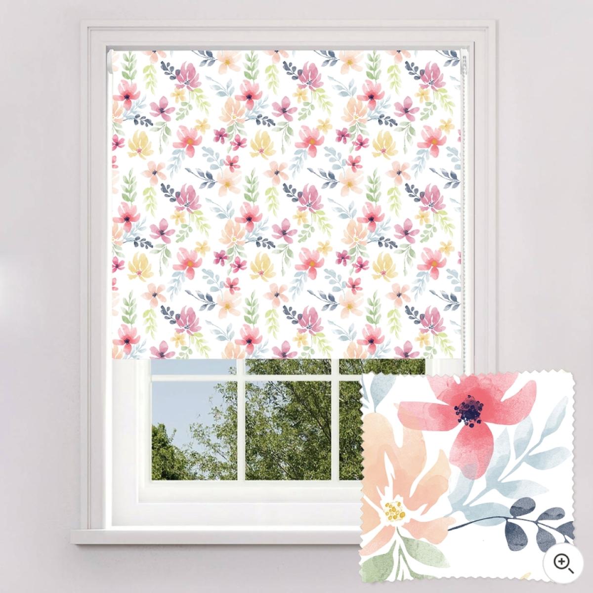 Lister Cartwright Watercolour Bright Pastel Floral Blackout Blind - 120cm – image 2