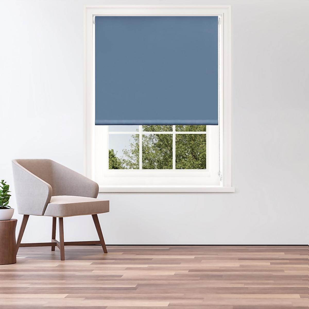 Blue Blackout Roller Blind - 90cm – image 2