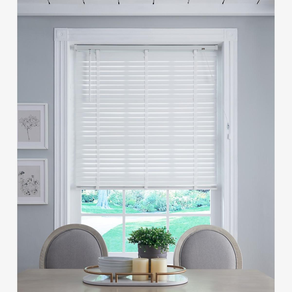 50mm Wood Venetian Blind - White - 140x160cm – image 1