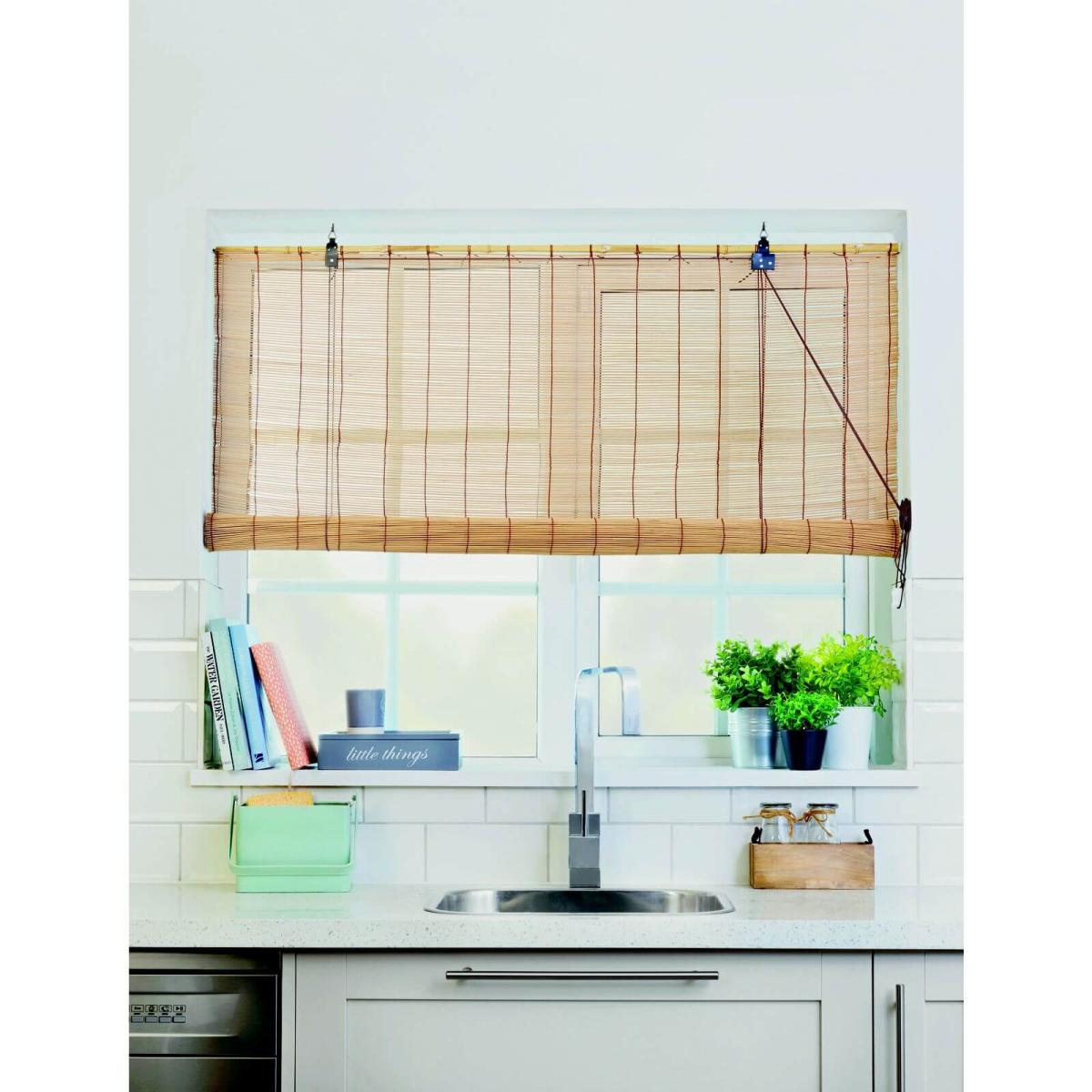 Brown Bamboo Roller Blind - 120cm – image 1