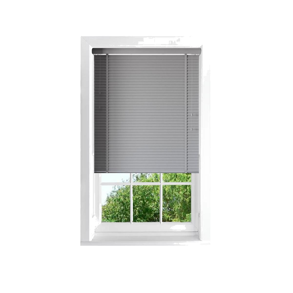 Grey 50mm Faux Wood Venetian Blind - 60x160cm – image 1