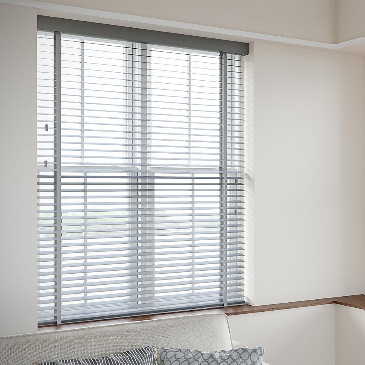 Grey 50mm Faux Wood Venetian Blind - 180x160cm – image 3