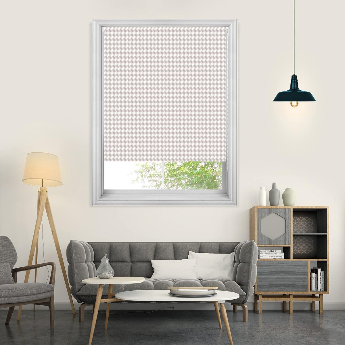 Lister Cartwright Dusk Pink Gingham Chevron Blackout Blind -150cm – image 1
