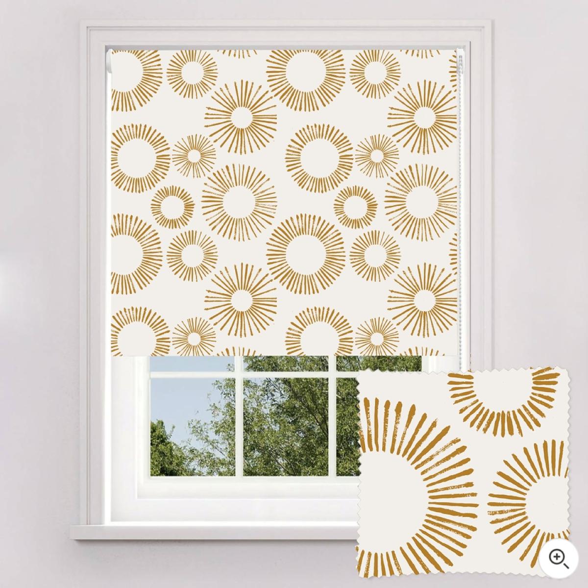 Lister Cartwright Mustard Linear Circles Blackout Blind - 90cm – image 2