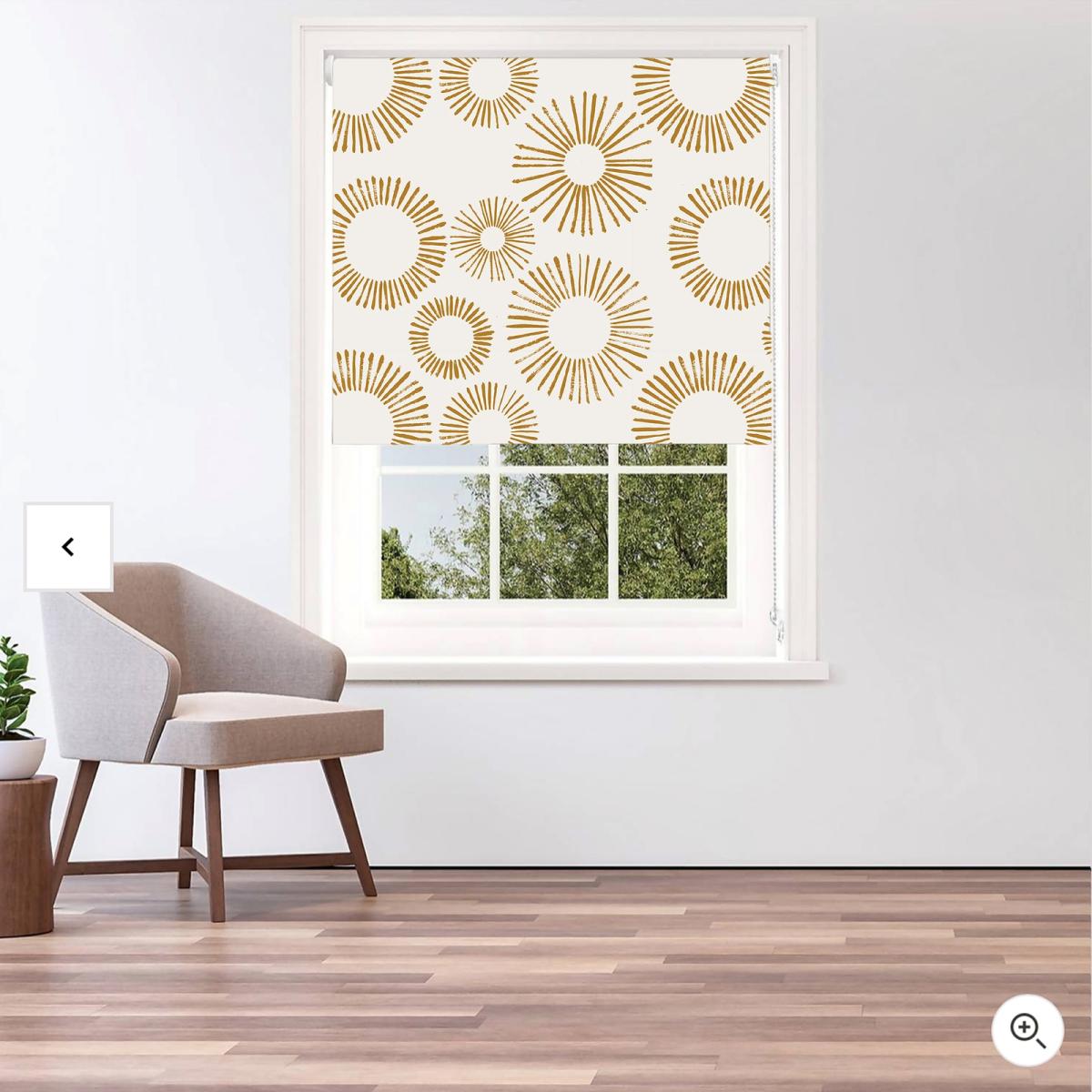 Lister Cartwright Mustard Linear Circles Blackout Blind - 90cm – image 1