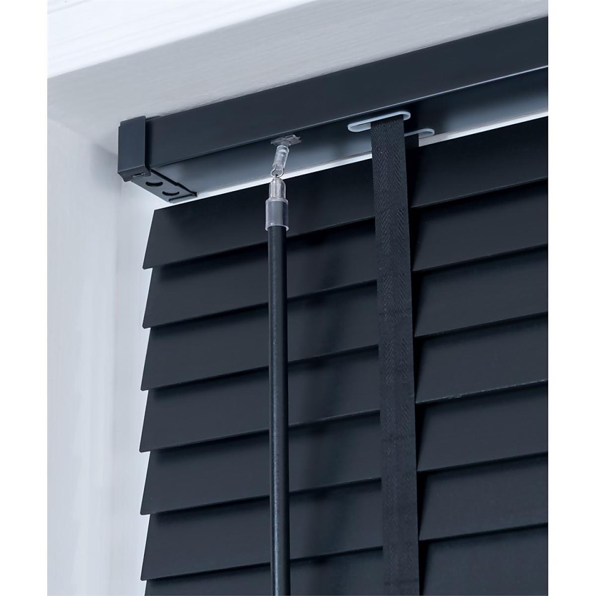 50mm Wood Venetian Blind - Black - 70x130cm – image 4