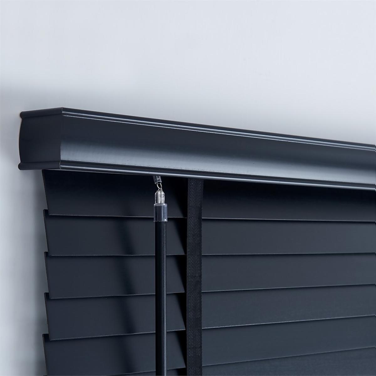 50mm Wood Venetian Blind - Black - 70x130cm – image 5