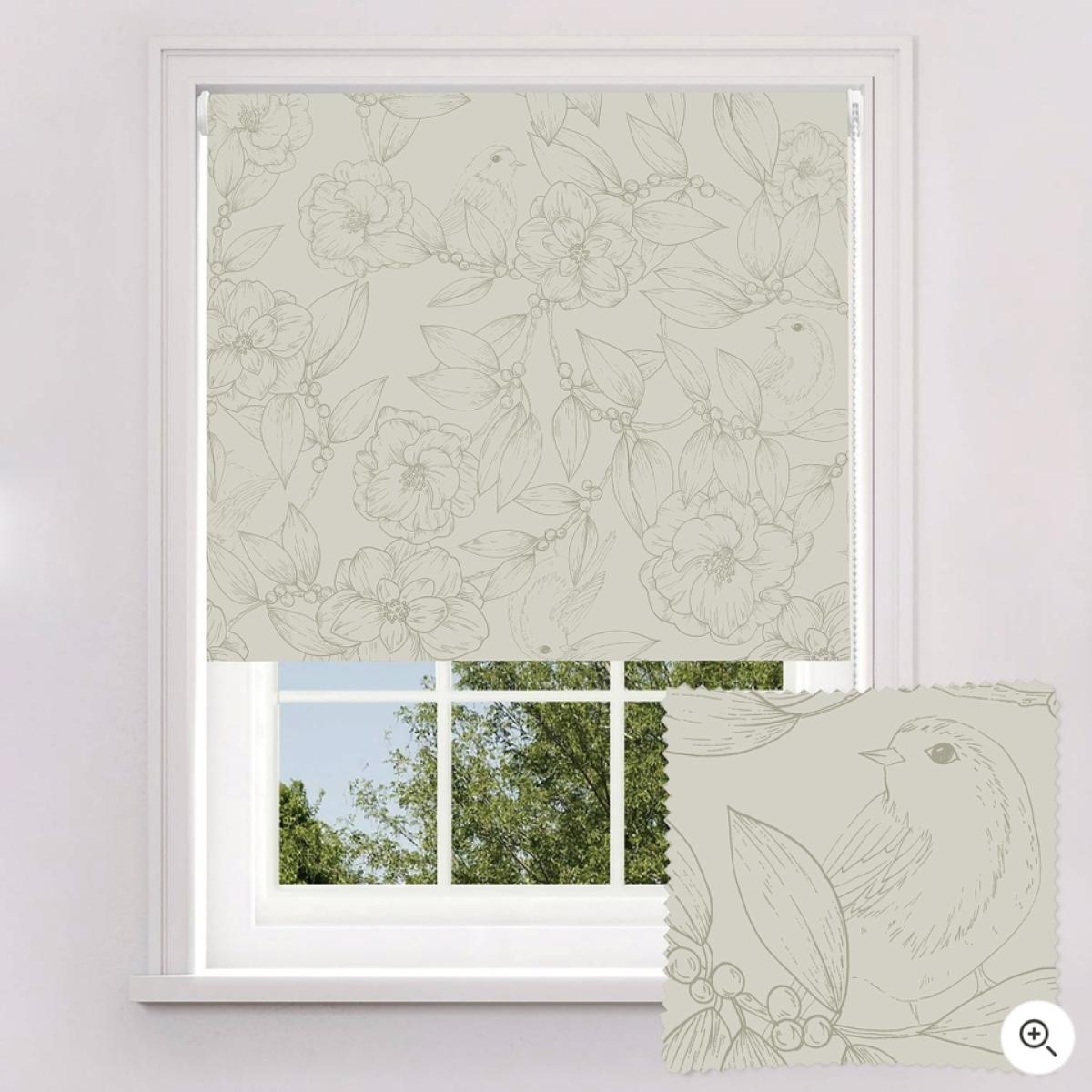 Lister Cartwright Sage Floral and Robin Design Blackout Blind - 180cm – image 2