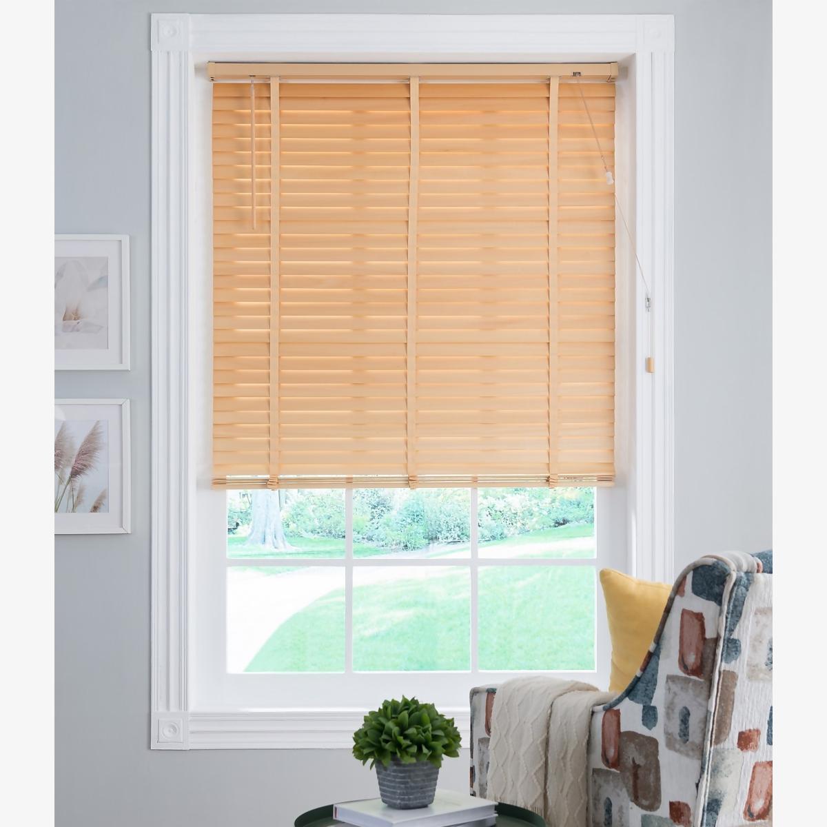 50mm Wood Venetian Blind - Natural - 60x130cm – image 1