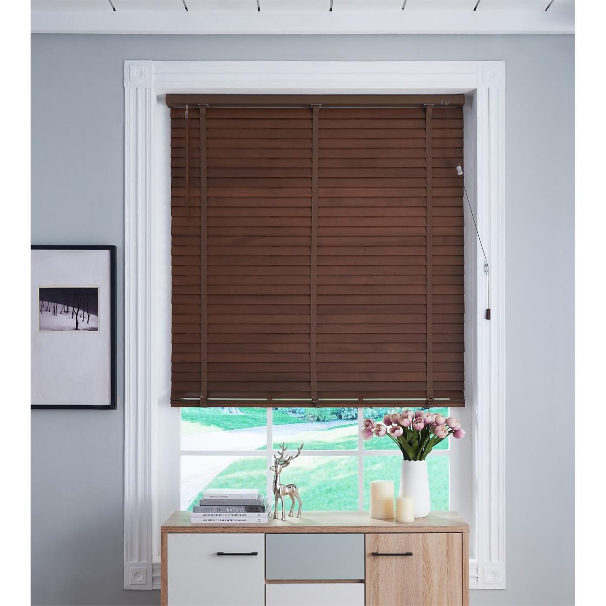 50mm Wood Venetian Blind - Walnut - 80x160cm – image 2