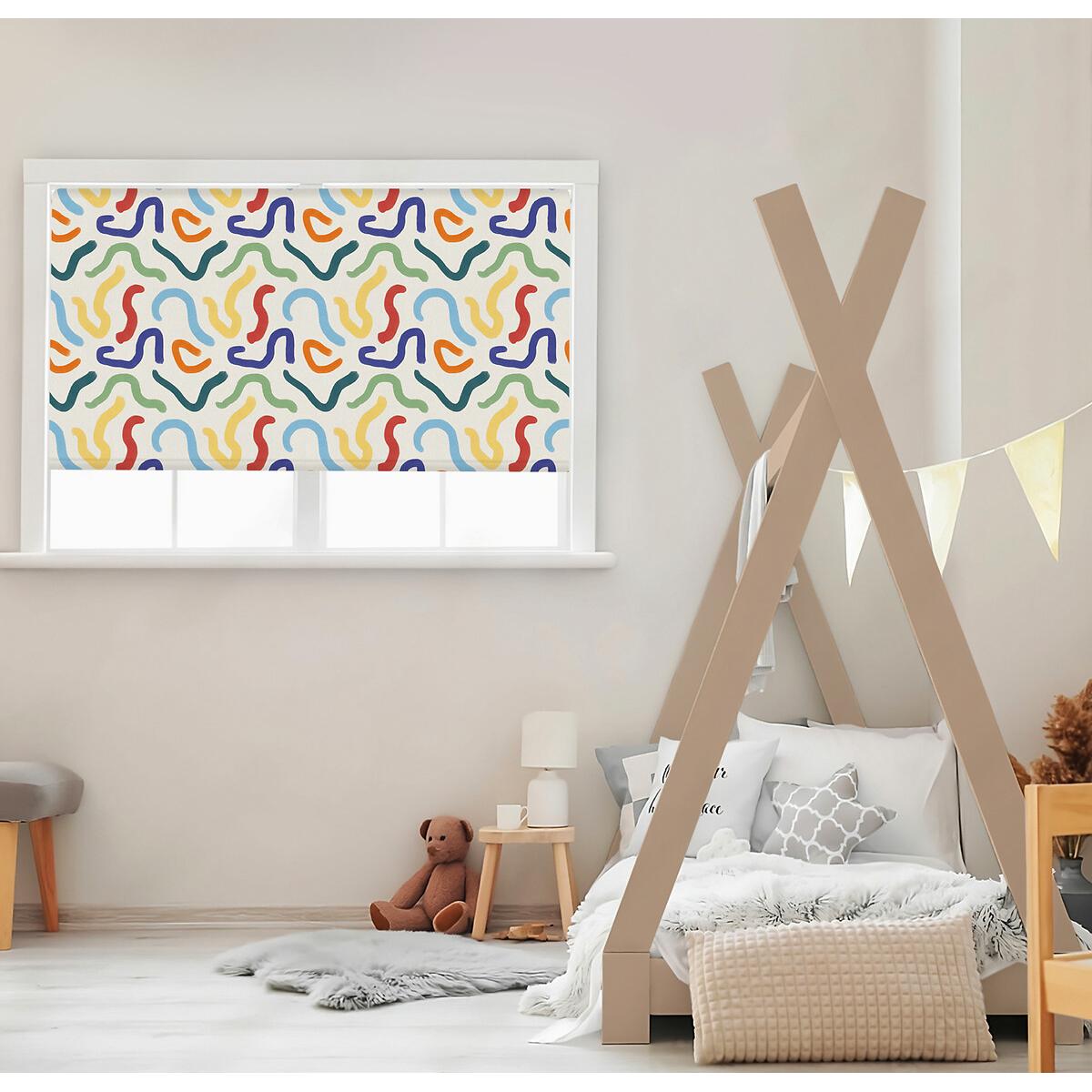 150x140cm Colourful Squiggles Blackout Blind Made to Order – image 4