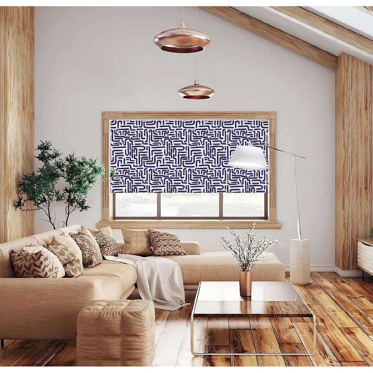 120x140cm Abstract Grid Blackout Roller Blind Made to Order – image 4