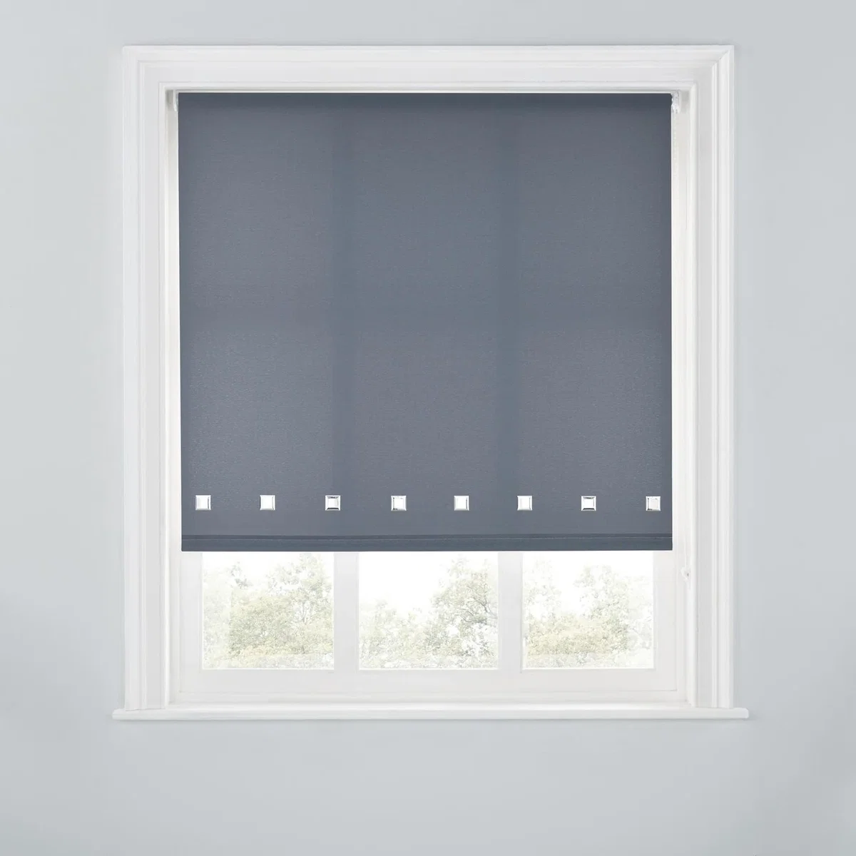 A.Unique Home Premium Quality Trimmable Square Eyelet Window Roller Blind - CHARCOAL / 150cm – image 2
