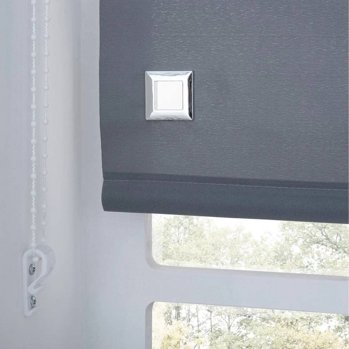 A.Unique Home Premium Quality Trimmable Square Eyelet Window Roller Blind - CHARCOAL / 150cm – image 3