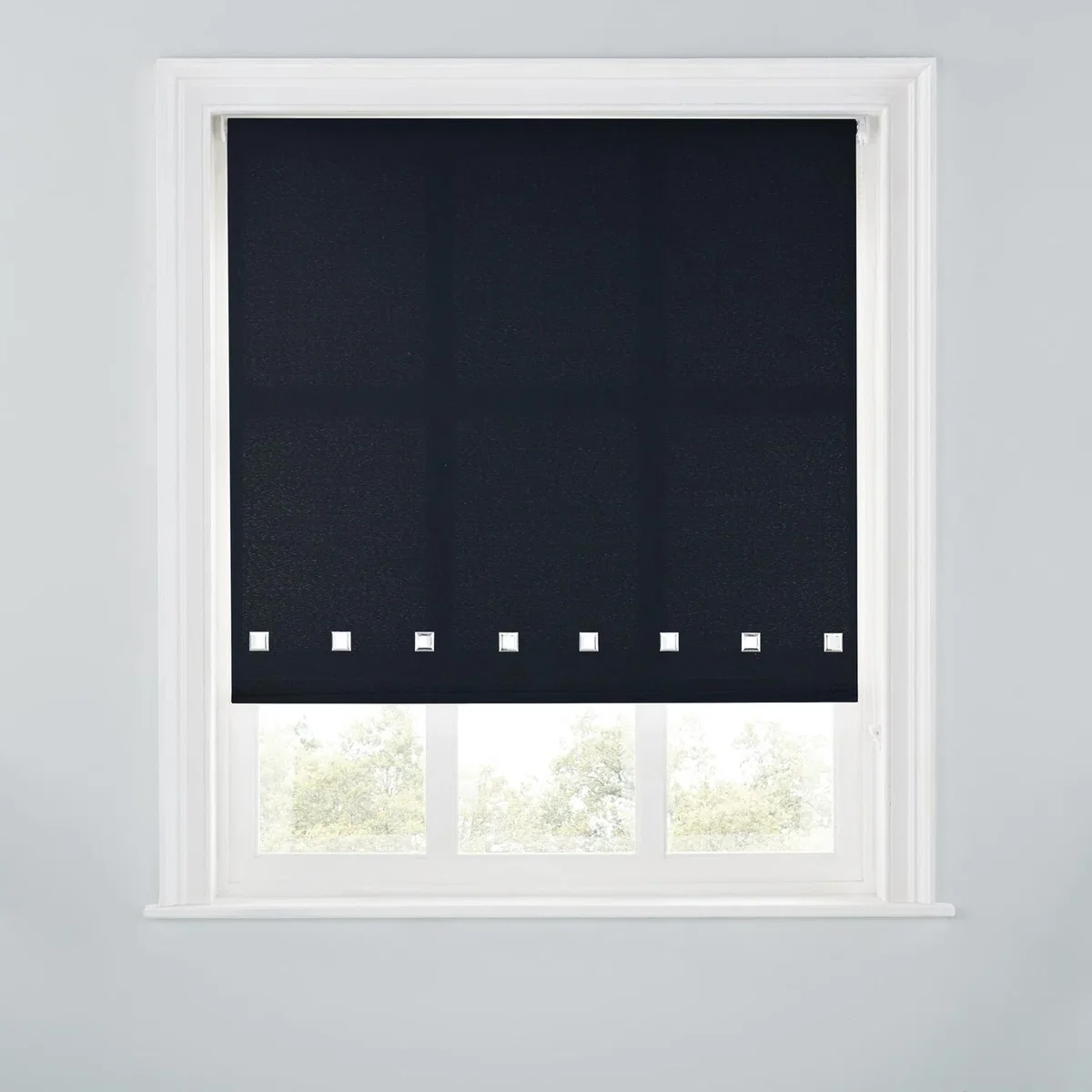 A.Unique Home Premium Quality Trimmable Square Eyelet Window Roller Blind - BLACK / 150cm – image 2