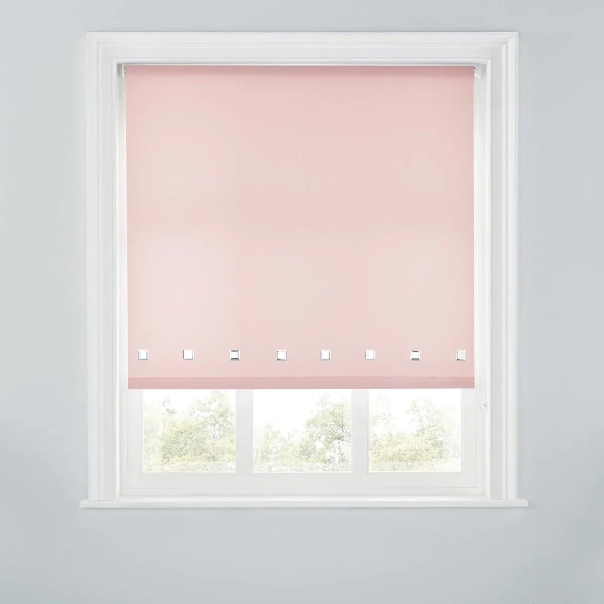A.Unique Home Premium Quality Trimmable Square Eyelet Window Roller Blind - BLUSH PINK / 90cm – image 2
