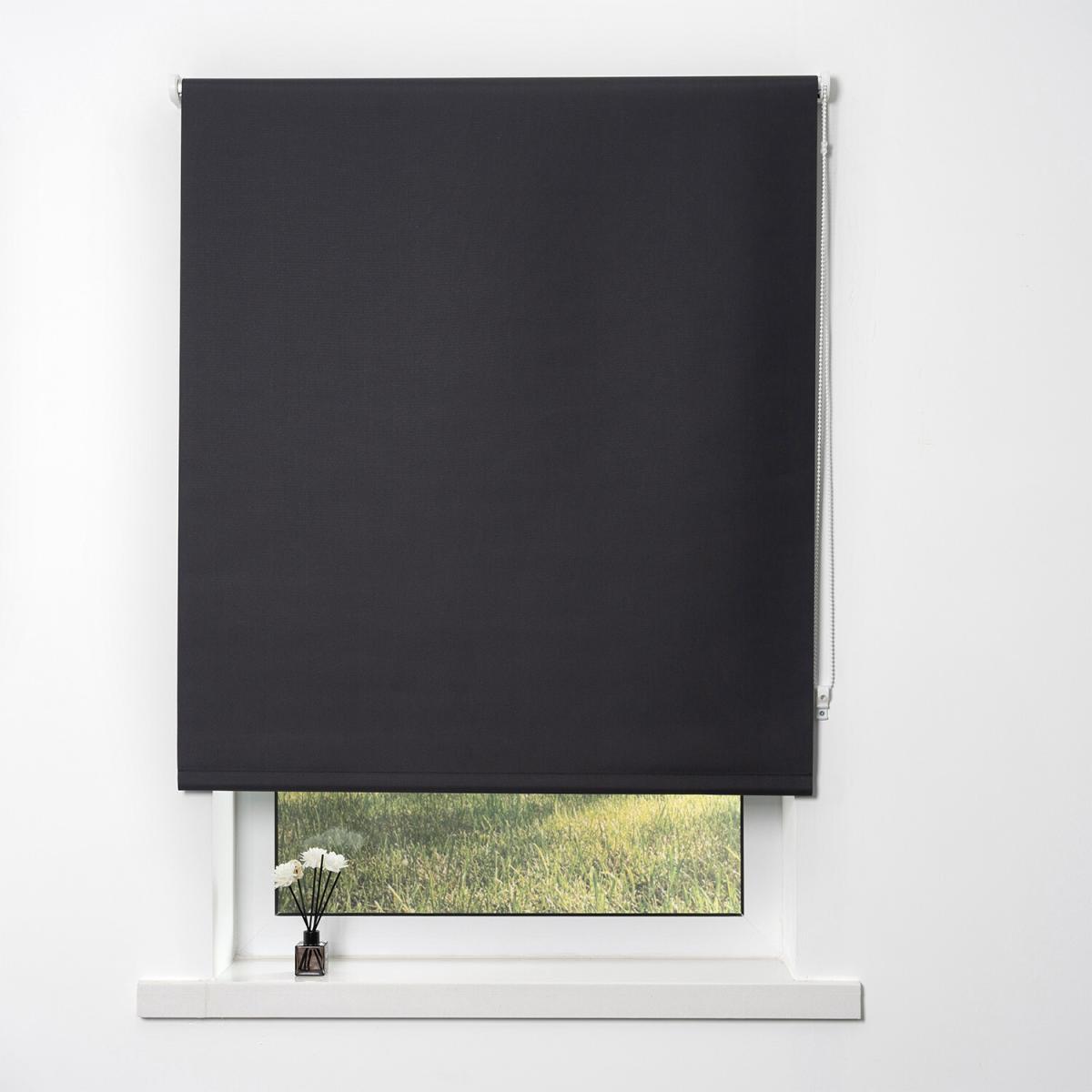 Divante Plain Blackout Roller Blind - Dark Slate / 120cm