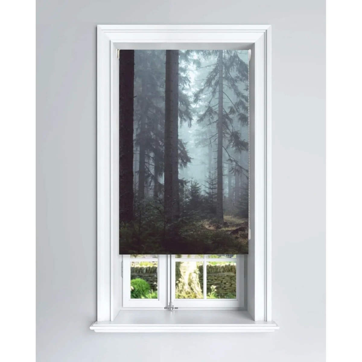 Foggy Woods Blackout Roller Blinds Easy Fit Child Safety Included - Green – image 4