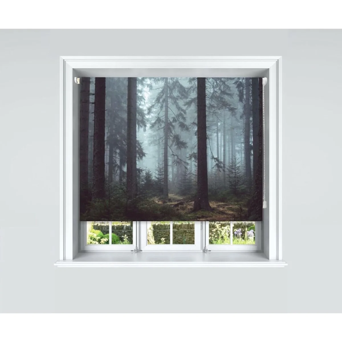 Foggy Woods Blackout Roller Blinds Easy Fit Child Safety Included - Green – image 6