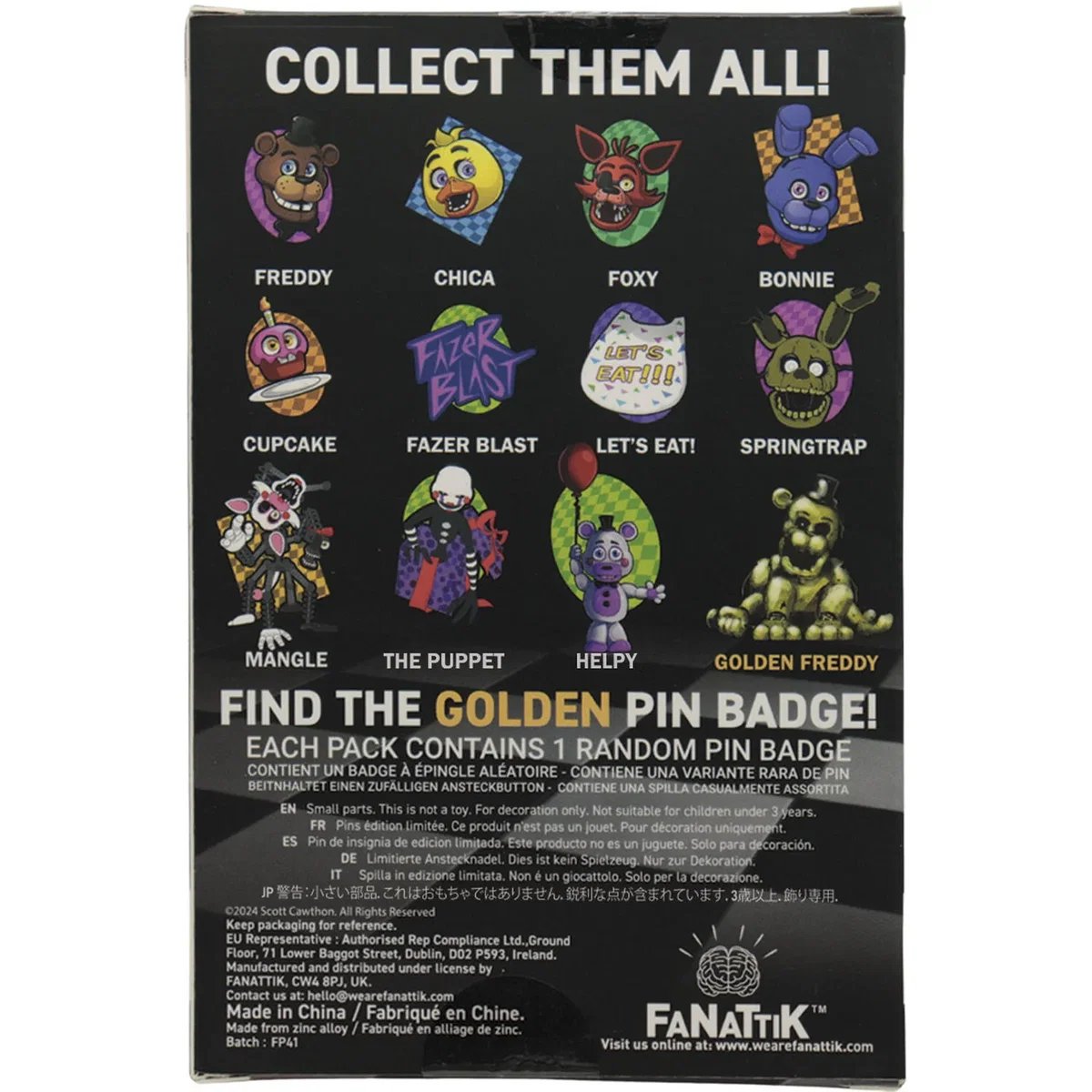 Five Nights at Freddy's Mystery Pin Badge CDU Containing 12 Blind Boxes - Multi – image 17