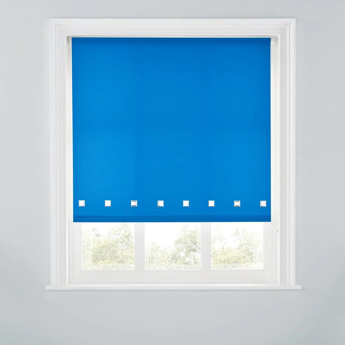 A.Unique Home Premium Quality Trimmable Square Eyelet Window Roller Blind - ROYAL BLUE / 90cm – image 2