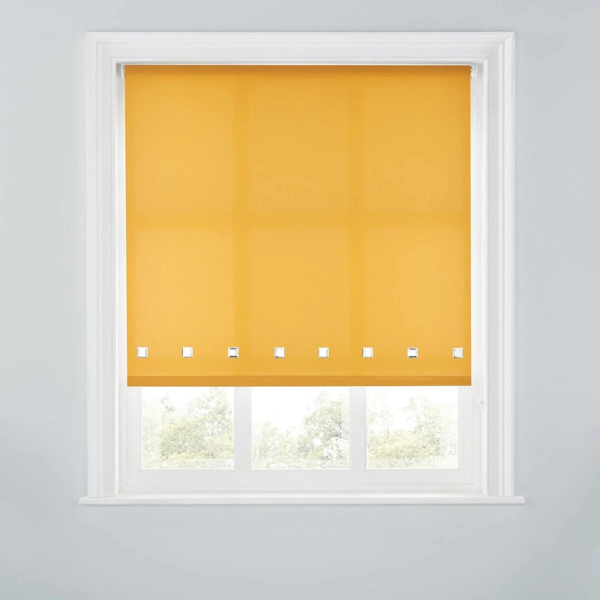 A.Unique Home Premium Quality Trimmable Square Eyelet Window Roller Blind - OCHRE / 90cm – image 2