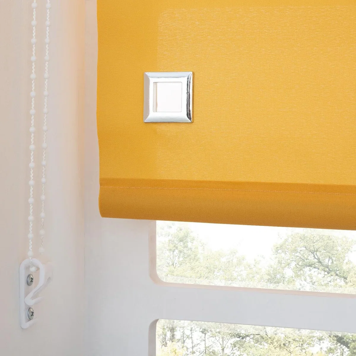 A.Unique Home Premium Quality Trimmable Square Eyelet Window Roller Blind - OCHRE / 90cm – image 3
