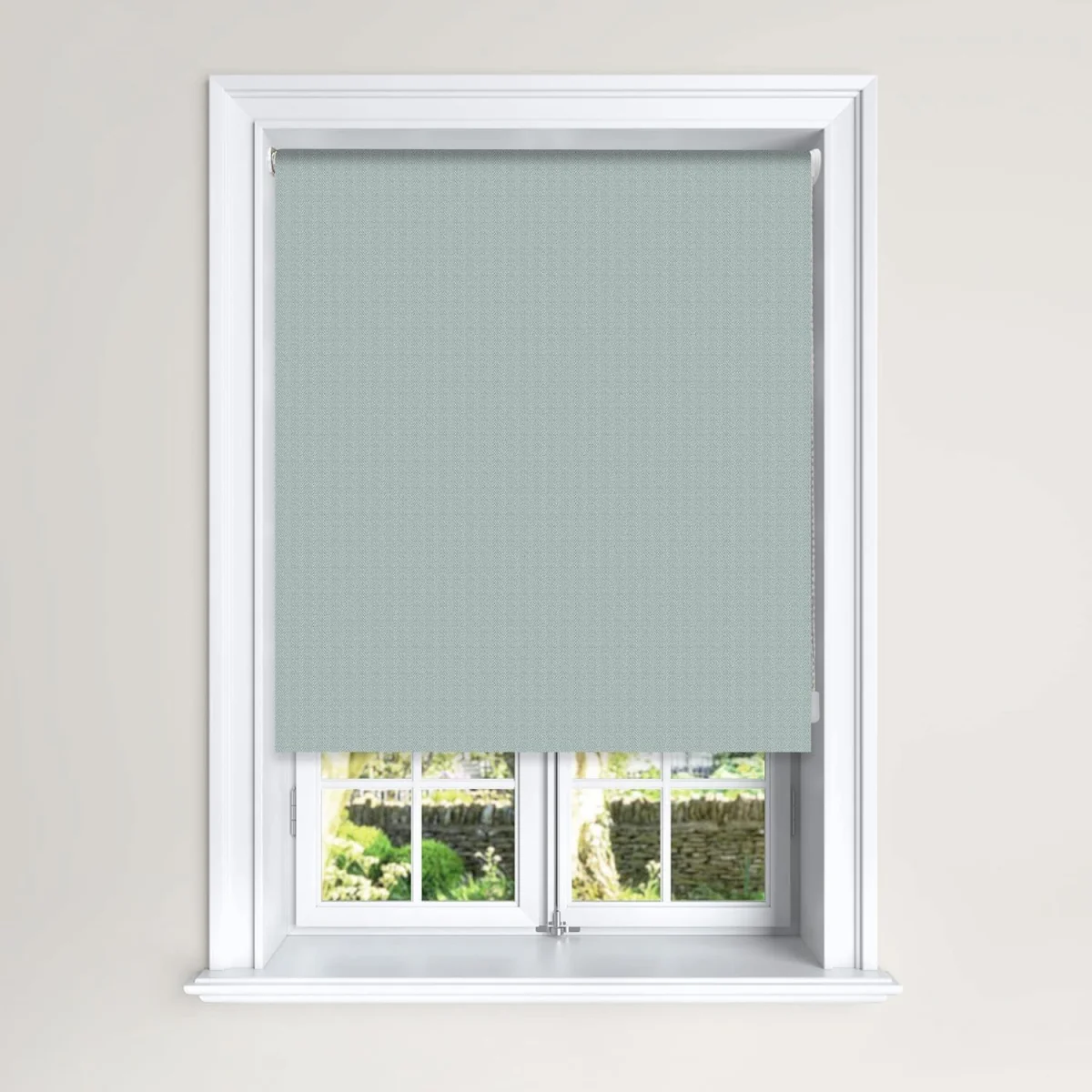 Herringbone Blackout Roller Blinds Easy Fit Child Safety Included - Blue / 210W x 140H cm – image 1