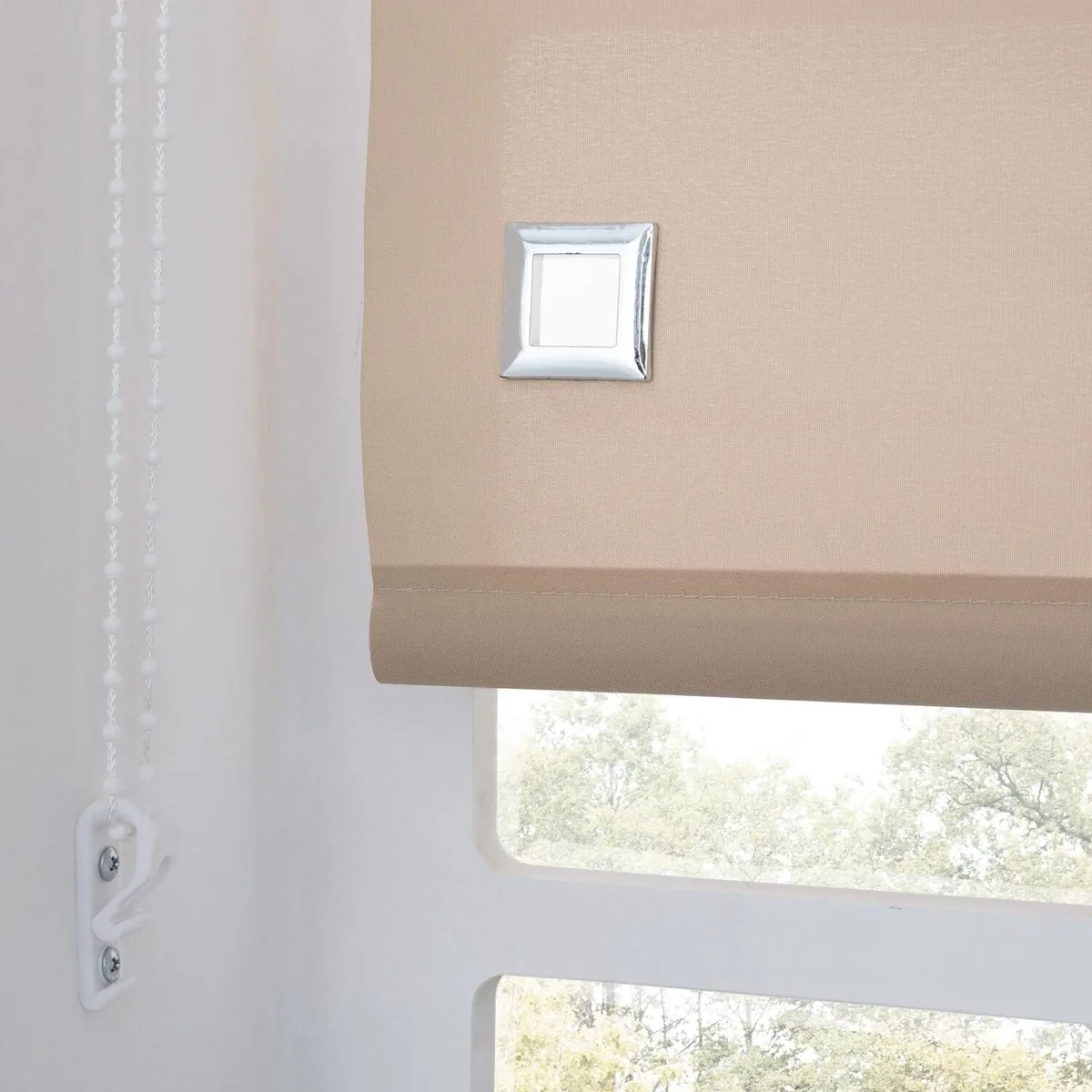 A.Unique Home Premium Quality Trimmable Square Eyelet Window Roller Blind - MOCHA / 120cm – image 2