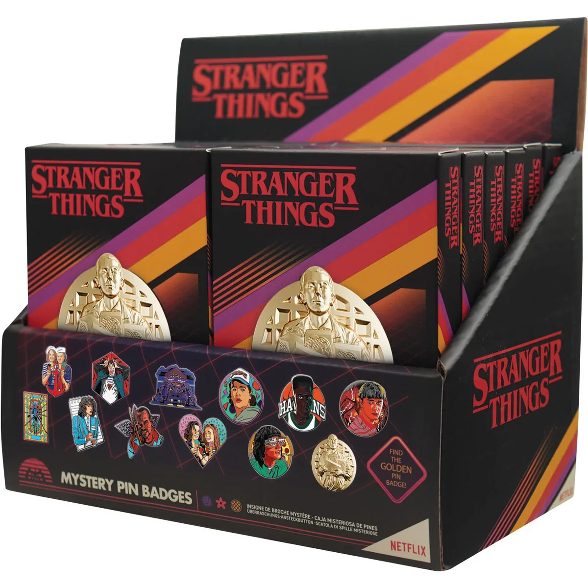 Stranger Things Mystery Pin Badge CDU Containing 12 Blind Boxes - Multi – image 3