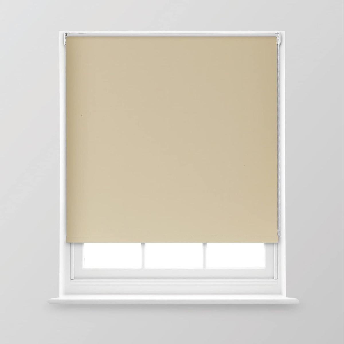 A.Unique Home Premium Trimmable Thermal Blackout Roller Window Blind - Natural / 60cm