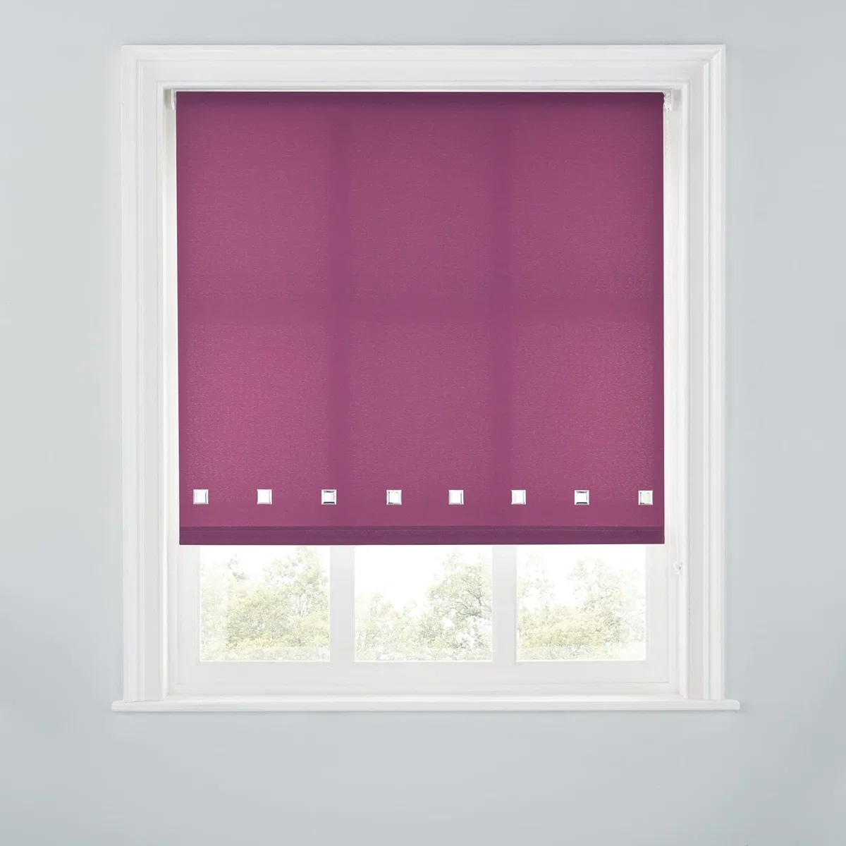 A.Unique Home Premium Quality Trimmable Square Eyelet Window Roller Blind - AUBERGINE / 60cm – image 2